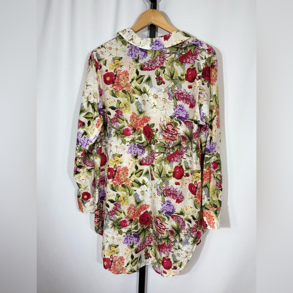 Soft Surroundings Floral Silk Blend Blouse - Women’s Size Large - Picture 2 of 10